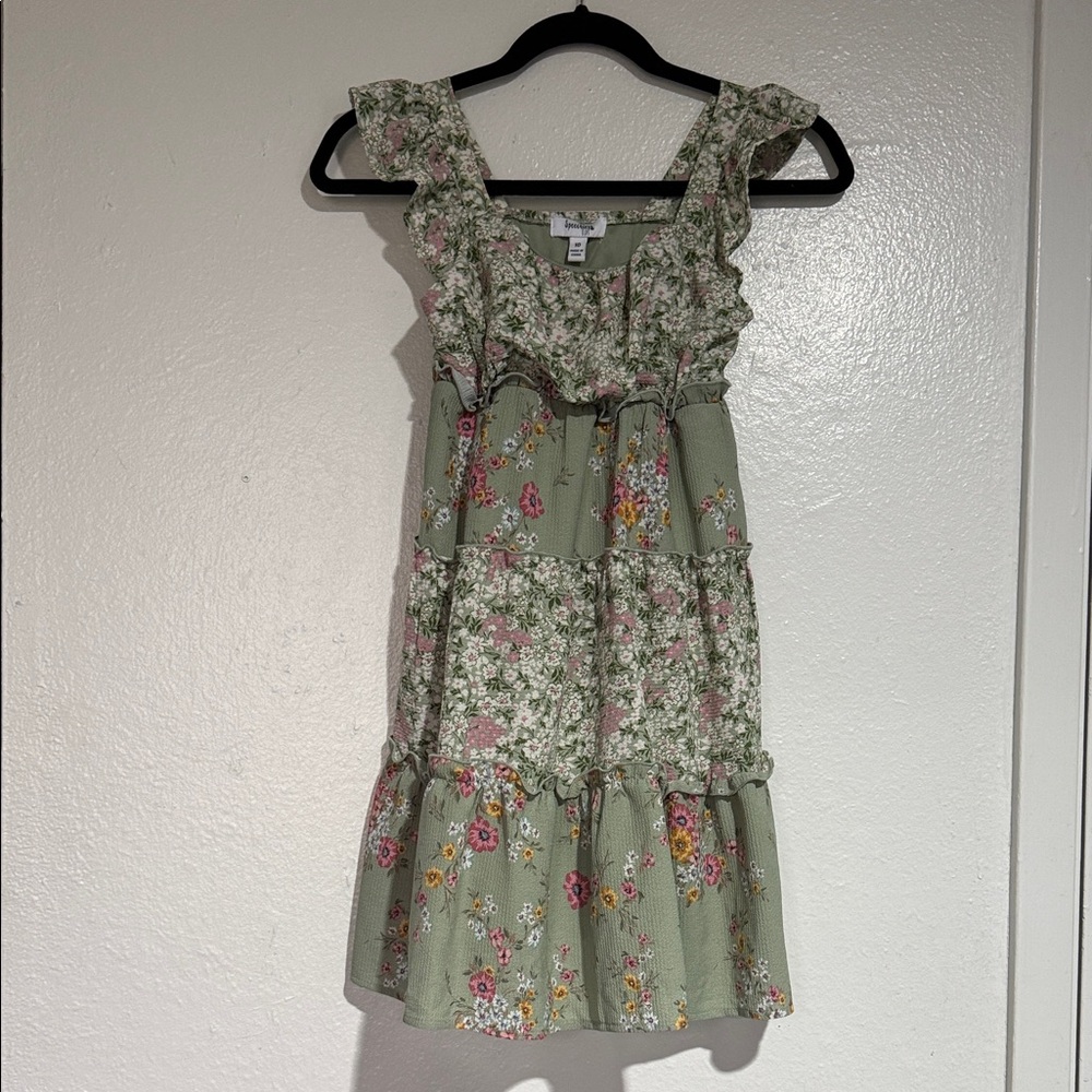 Speechless Kids Green Floral Dress